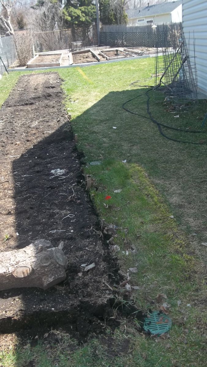 raised bed garden sides removed.